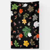 Banderoles Fleurs jaunes et roses blanches 8 (Vertical)