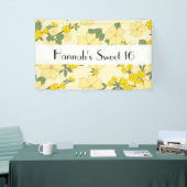 Banderoles Fleurs Jaunes, Motif De Fleurs, Douce 16 (Salon professionnel)