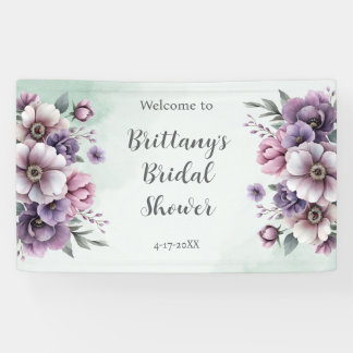 Banderoles Fleurs Lavande et Vertes pour Réception de Mariage
