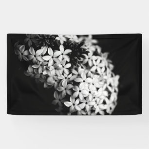 Banderoles Fleurs miniatures noires et blanches