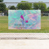 Banderoles Fleurs modernes élégantes Holographique Opal haut  (En situation)