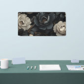 Banderoles Fleurs noires et blanches (Salon professionnel)