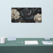 Banderoles Fleurs noires et blanches (Salon professionnel)