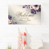 Banderoles Fleurs rose violet de fête Golden Elegant (En situation)