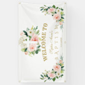 Banderoles Fleurs roses blanches Fille Baptême Affiche de bie (Vertical)