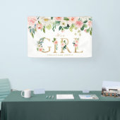 Banderoles Fleurs roses rousses Or C'est un Baby shower fille (Salon professionnel)