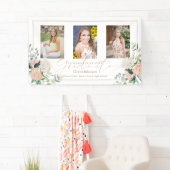 Banderoles Fleurs roses Trois Photos Calligraphie Graduation (En situation)