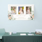Banderoles Fleurs roses Trois Photos Calligraphie Graduation (Salon professionnel)