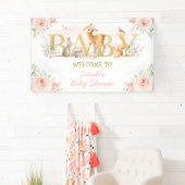 Banderoles Fleurs rousses Bois Animaux Baby shower Bienvenue (En situation)