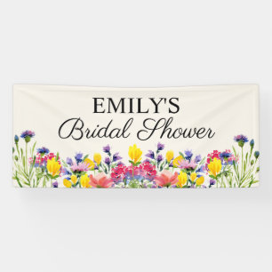 Banderoles Fleurs sauvages bohèmes pour douche de mariée 