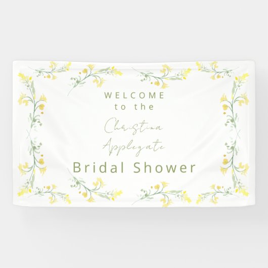 Banderoles Fleurs sauvages de printemps Jaune Fête de mariage (Horizontal)