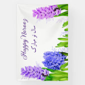 Banderoles Fleurs violet bleu rose Hyacinth heureux Norooz (Verticale)