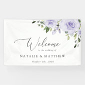 Banderoles Fleurs violettes, Fleurs Lilac, Accueil Mariage (Horizontal)