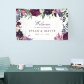 Banderoles Fleurs violettes luxuriantes | Accueil Mariage rom (Salon professionnel)
