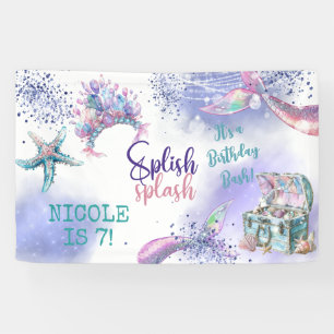 Banderoles Floc floc fée sirène fête d'anniversaire magique