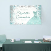 Banderoles Flocon de neige vert Turquoise Silver Quinceañera (Salon professionnel)