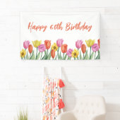 Banderoles Floral 60e Anniversaire Pastel (En situation)