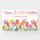 Banderoles Floral 80e anniversaire (Horizontal)