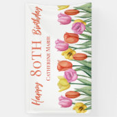 Banderoles Floral 80e anniversaire (Vertical)