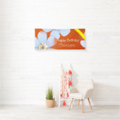 Banderoles Floral blanc avec arrière - plan orange (En situation)