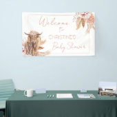 Banderoles Floral Boho Cow Calf Baby shower de bienvenue (Salon professionnel)