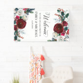 Banderoles Floral Christmas Engagement party banner custom (En situation)