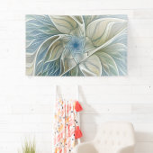 Banderoles Floral Dream Motif Abstrait Blue Khaki Fractal (En situation)