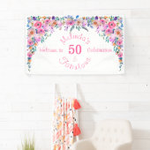 Banderoles Floral Elegant 50 et Fabulous Birthday (En situation)