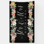 Banderoles Floral Garden Mr & Mrs Mariage Script Banner (Vertical)