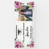 Banderoles Floral Graduation Celebration Photo (Vertical)