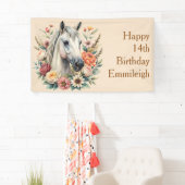 Banderoles Floral Horse Ado fille Anniversaire (En situation)