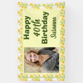 Banderoles Floral jaune 40e anniversaire Photo (Vertical)
