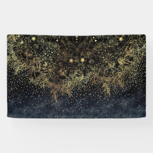 Banderoles Floral Mandala or bleu