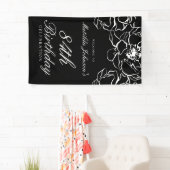Banderoles Floral Noir Blanc Anniversaire Bienvenue (En situation)