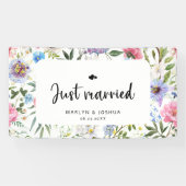 Banderoles Floral Rustic Je viens de marier M. et Mme Mariage (Horizontal)