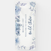 Banderoles Floral Script Quelque Chose de Bleu Baby Shower Ma (Vertical)