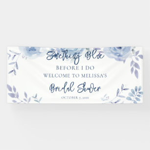 Banderoles Floral Script Quelque Chose de Bleu Baby Shower Ma