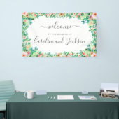 Banderoles Floral Tropical Mariage Bienvenue (Salon professionnel)