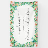 Banderoles Floral Tropical Mariage Bienvenue (Vertical)