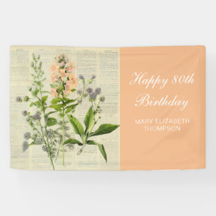 Banderoles Floral vintage 80e anniversaire
