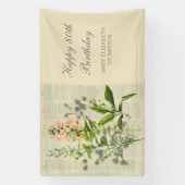 Banderoles Floral vintage 80e anniversaire (Verticale)