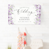 Banderoles Floral violet moderne Bienvenue au Mariage (En situation)