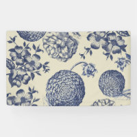 Flore d'impression florale de fleurs bleues antiqu