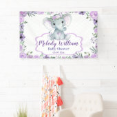 Banderoles Flore Éléphant Violet Signe Rustique Fond Douche (En situation)