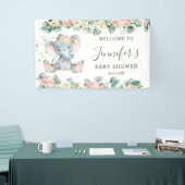 Banderoles Flore verdure Elephant Baby shower Fille Bienvenue (Salon professionnel)