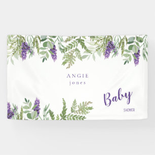 Banderoles Foliage Lavender Baby shower personnalisé