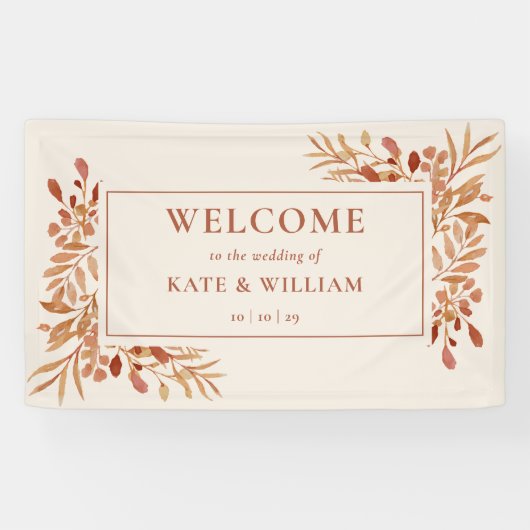 Banderoles Foliage rustique Accueil Mariage de automne d'auto (Horizontal)