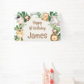 Banderoles Foliage Safari Animaux Arc 1er anniversaire (Insitu)