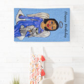 Banderoles Folk Art Angel on Cloud White Angel Blue (En situation)