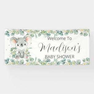 Banderoles Fond de bienvenue avec un koala mignon et de l'euc